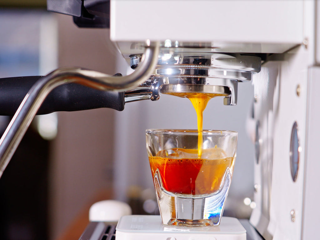 Espresso extracting side view lifetsyle by clive coffee