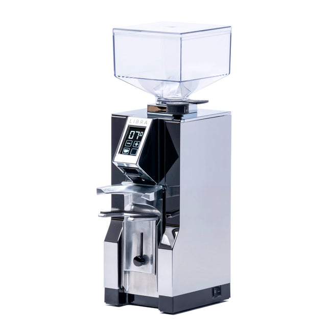 Eureka Mignon Libra espresso grinder in stainless steel knockout