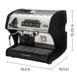 La Spaziale Mini Vivaldi II Espresso Machine dimensions