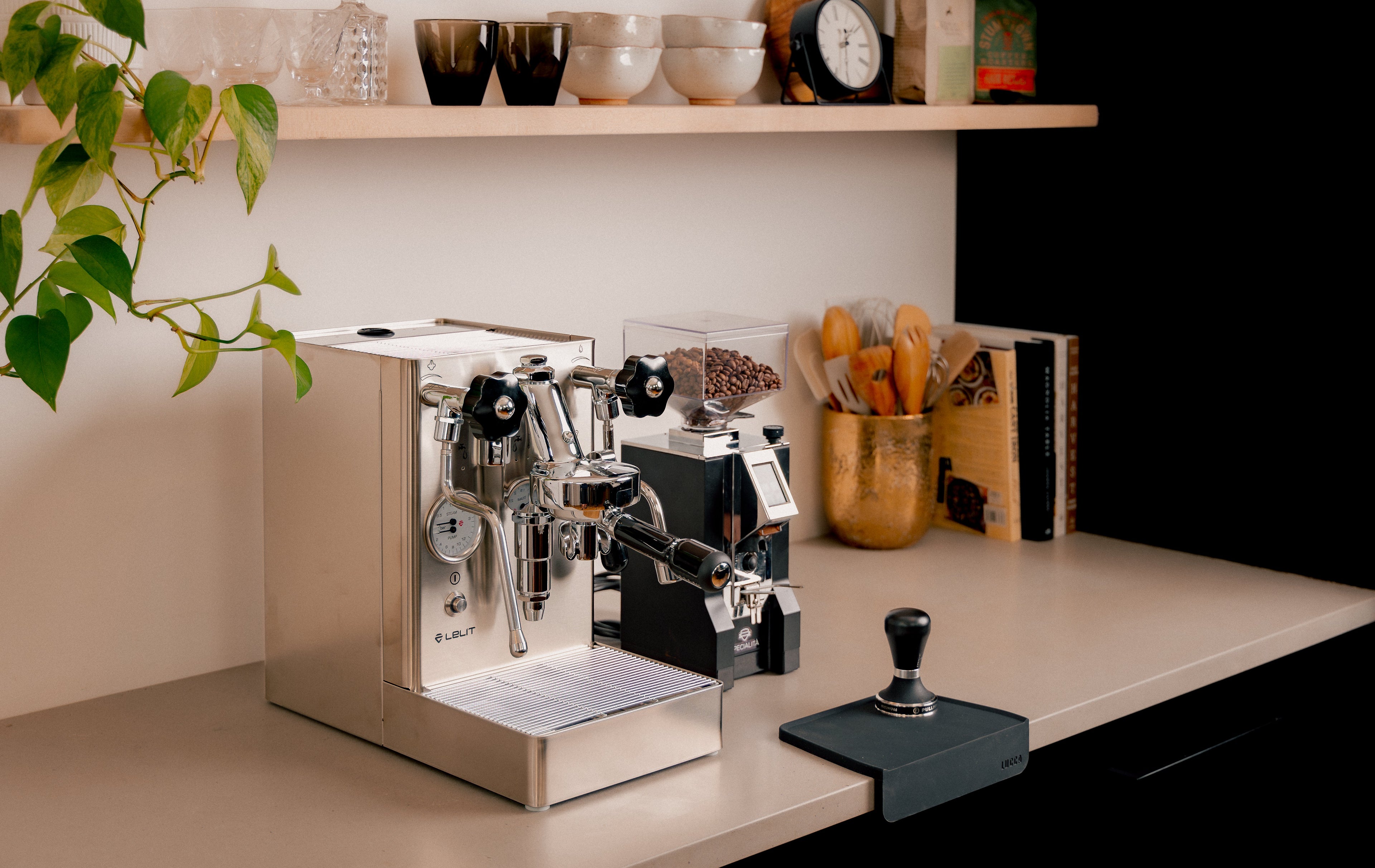 Lelit Mara X Espresso Machine, Eureka Mignon Espresso Grinder, Clive Coffee